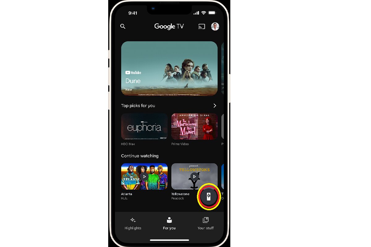 Google TV app remote option.